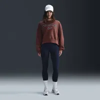 Nike Sportswear Phoenix Fleece женская Over-оверсайз Crew-Neck Logo свитшот цвет коричневый