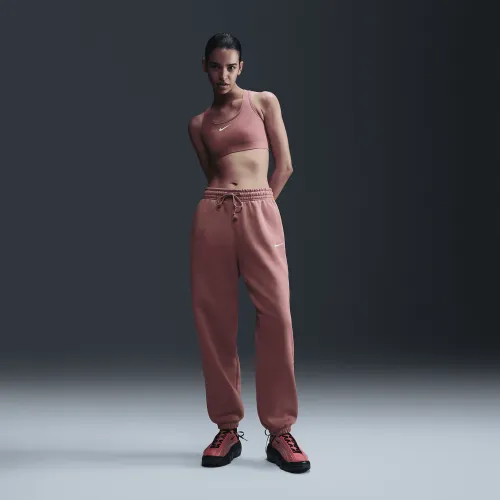 Nike Sportswear Phoenix Fleece женская С высокой Талией оверсайз Sweatpants Pink