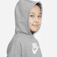 Nike Sportswear Club Big дитячі (Girls') French Terry Cropped Толстовка з капюшоном колір сірий