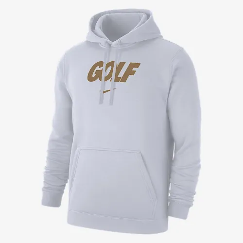 Nike Club мужские для гольфа Fleece Pullover Толстовка с капюшоном цвет белый