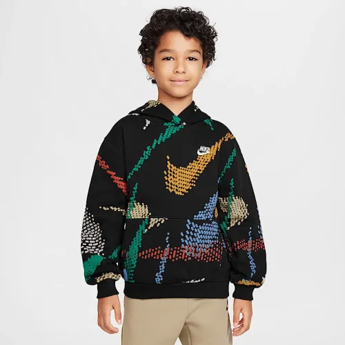 Nike Sportswear Club Big дитячі Fleece Толстовка з капюшоном колір чорний