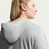 Nike Sportswear Chill Knit женская Lightweight Толстовка с капюшоном (большие размеры) цвет серый