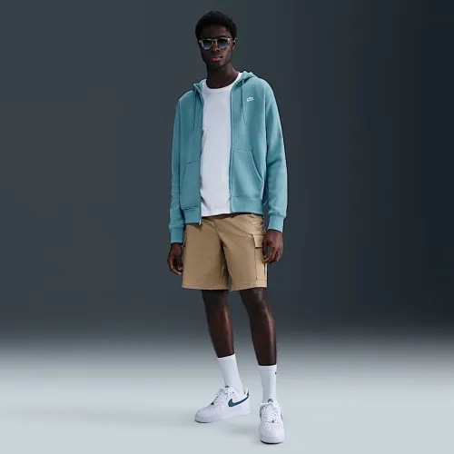 Nike Club мужские Full-Zip Fleece Толстовка с капюшоном синий