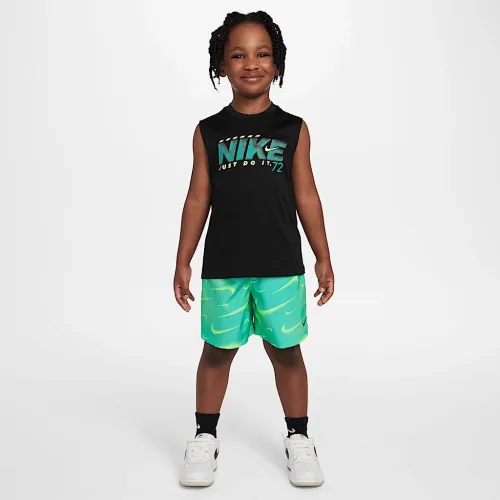 Nike Dri-FIT Little детские Rhythm Printed 2-Piece шорты набор цвет зеленый