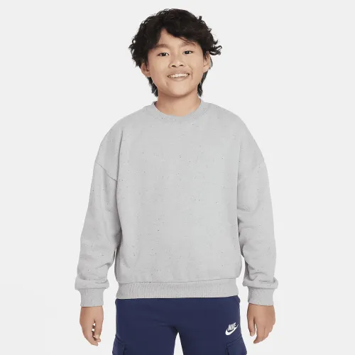 Nike Sportswear Icon Fleece Big дитячі оверсайз світшот колір сірий