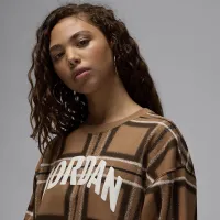 Nike Jordan Brooklyn Fleece жіноча Graphic Crew-Neck світшот колір коричневий