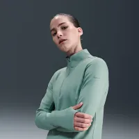 Nike One жіноча Therma-FIT 1/2-Zip Mid Layer колір зелений