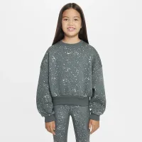 Nike Sportswear Club Fleece Big детские (Girls') Crew-Neck свитшот цвет зеленый