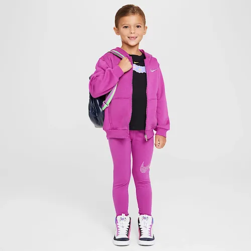 Nike Shine Little детские Full-Zip Толстовка с капюшоном and лосины набор цвет фиолетовый
