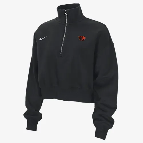 Oregon State Phoenix Fleece женская Nike College Cropped 1/4-Zip Top цвет черный