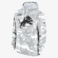 Detroit Lions Salute to Service Primary Edge Club мужские Nike NFL Pullover Толстовка с капюшоном цвет белый