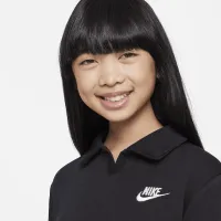 Nike Sportswear Club Fleece Big дитячі (Girls') Polo Top колір чорний