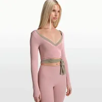 NikeSKIMS Stretch Knit женская Long-Sleeve Wrap Top цвет красный