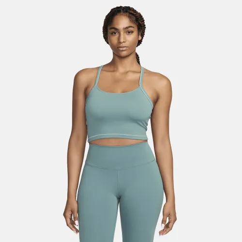 Nike One Fitted жіноча Dri-FIT Cropped Tank Top колір зелений