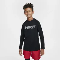 Nike Pro Warm Big дитячі (для хлопчиків) Dri-FIT Long-Sleeve тренувальні Top колір чорний