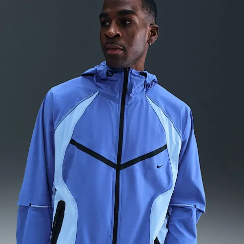 Nike Tech мужские Dri-FIT Woven Color-Block Windrunner Loose Куртка синий
