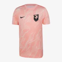 Angel City FC 2025 Big детские Nike NWSL Short-Sleeve Pre-Match Top Pink