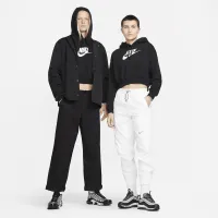 Nike Sportswear Club Fleece жіноча оверсайз Crop Graphic Толстовка з капюшоном колір чорний