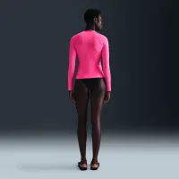 Nike Swim Essential женская Long-Sleeve Zip Hydroguard Pink