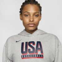 USA Practice женская Nike баскетбольные Толстовка с капюшоном цвет серый