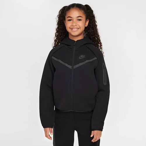 Nike Sportswear Tech Fleece Big детские (Girls') Full-Zip Толстовка с капюшоном цвет черный