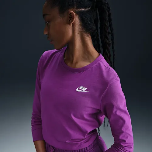 Nike Sportswear Club жіноча Long-Sleeve футболка колір фіолетовий