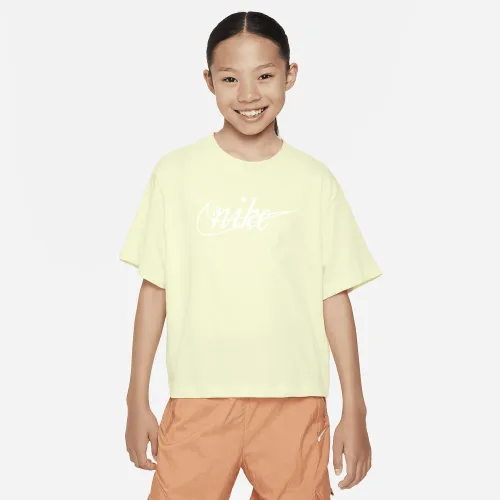 Nike Dri-FIT Big детские (Girls') футболка цвет зеленый