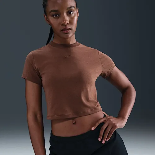 Nike Sportswear Chill Knit жіноча Cropped футболка колір коричневий