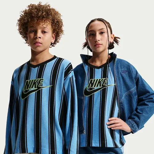 Nike Sportswear Collection Big дитячі Long-Sleeve Mesh Jersey блакитний