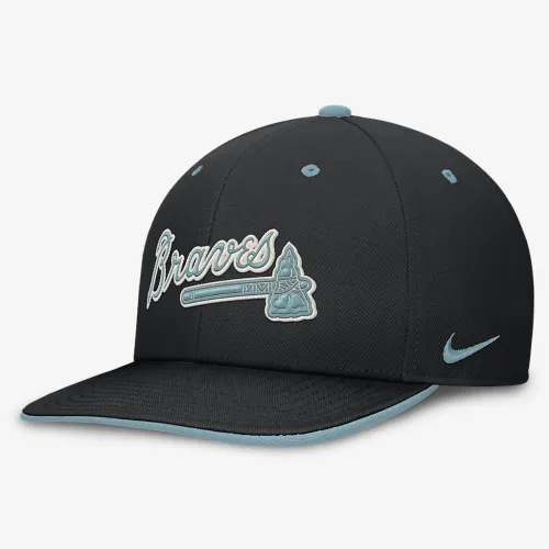 Atlanta Braves Pro Tech Script чоловічі Nike Dri-FIT MLB Adjustable Hat колір чорний