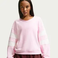Nike Sportswear Club Fleece женская оверсайз V-Neck свитшот Pink