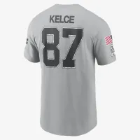 Travis Kelce Kansas City Chiefs Salute to Service мужские Nike NFL футболка цвет серый