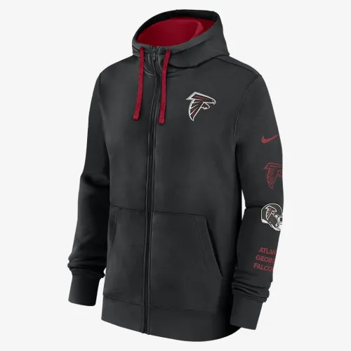 Atlanta Falcons Club мужские Nike NFL Full-Zip Толстовка с капюшоном цвет черный