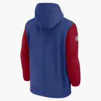 New York Giants Sideline Pre-Game Player мужские Nike NFL 1/2-Zip Hooded Куртка синий