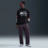 Nike Club мужские оверсайз French Terry Pullover Толстовка с капюшоном цвет черный