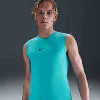 Nike Pro мужские Dri-FIT Tight Sleeveless Fitness Top цвет зеленый