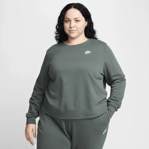 Nike Sportswear Club Fleece женская Crew-Neck свитшот (большие размеры) цвет зеленый