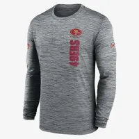 San Francisco 49ers Sideline Velocity мужские Nike Dri-FIT NFL Long-Sleeve футболка цвет серый