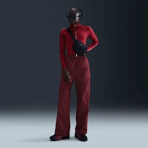 Nike Windrunner жіноча З високою талією Woven Open-Hem Pants колір червоний