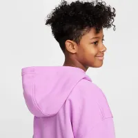 Nike Sportswear Club Fleece Big детские оверсайз Pullover Толстовка с капюшоном цвет фиолетовый
