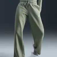 Nike Sportswear Club Fleece женская Mid-Rise Wide-Leg Sweatpants цвет зеленый