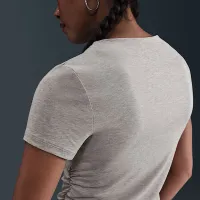Nike Sportswear Chill Knit женская Tight Short-Sleeve Mock-Neck Top цвет коричневый