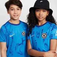 Chelsea FC Academy Pro Big детские Nike Dri-FIT Soccer Short-Sleeve Pre-Match Top синий