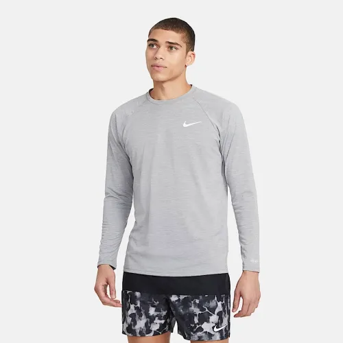 Nike чоловічі Heatheколір червоний Long-Sleeve Hydroguard Swim Shirt колір сірий
