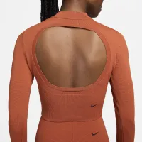 Nike Sportswear Chill Knit женская Slim Long-Sleeve Cropped Sweater 1/2-Zip Top Orange