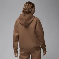 Nike Jordan Flight Fleece женская Satin-Lined Pullover Толстовка с капюшоном цвет коричневый