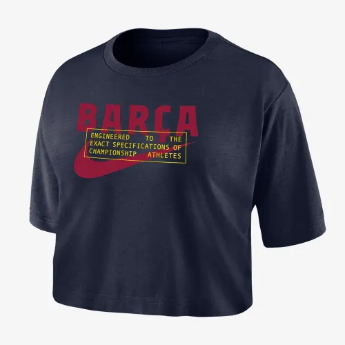 FC Barcelona женская Nike Dri-FIT Soccer Cropped футболка синий