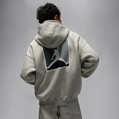 Nike Jordan Brooklyn Fleece мужские Graphic Pullover Толстовка с капюшоном цвет серый