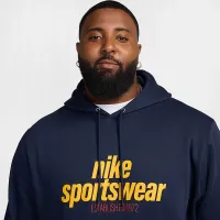 Nike Club мужские Fleece Pullover Толстовка с капюшоном синий