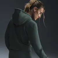 Nike Dri-FIT One жіноча Full-Zip French Terry Толстовка з капюшоном колір зелений